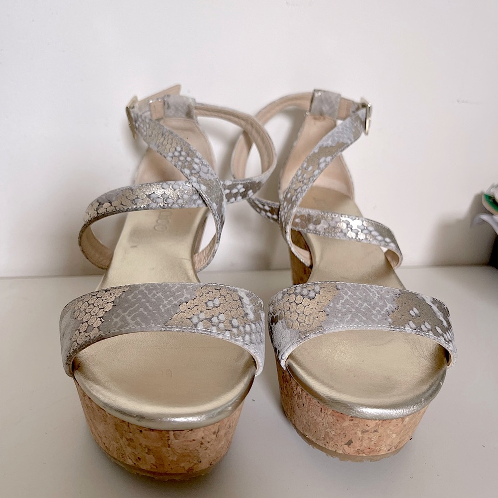 Jimmy Choo short wedge snake print 38